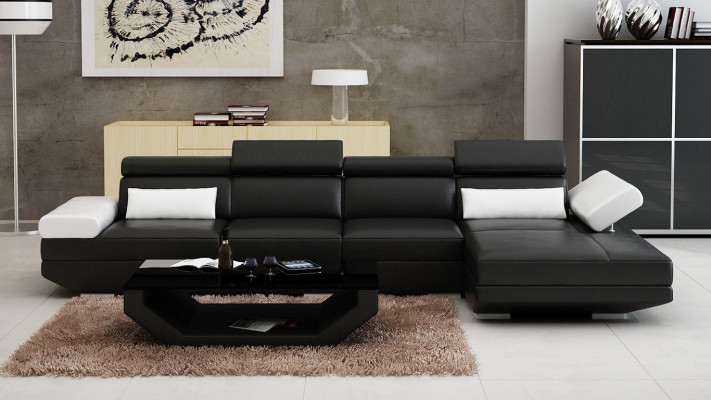 Ledersofa L-Form Couch Wohnlandschaft Ecksofa Garnitur Design Modern
