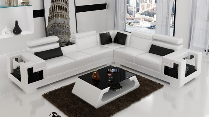 Ecksofa Sofa Couch Polster Wohnlandschaft Leder Eck Sofas Garnitur L Form Neu
