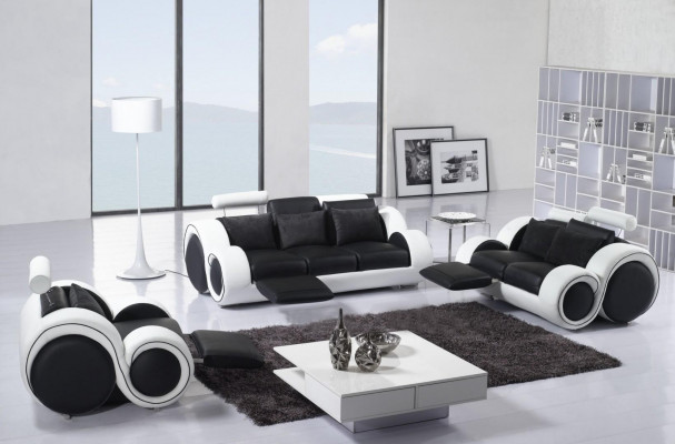 Ledersofa Couch Sofagarnitur Neu 3+2 Sitzer Garnitur Design Modern Sofa