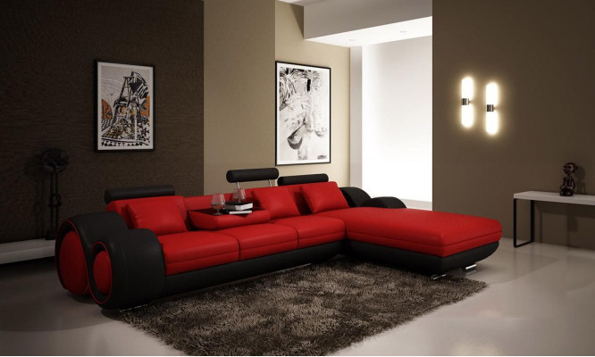 Ecksofa Sofa Couch Polster Wohnlandschaft Leder Eck Sofas Garnitur