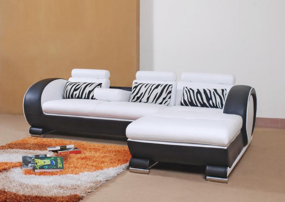 Ecksofa Sofagarnitur Leder Sofa Couch Ecke Polster Hocker Set Komplett