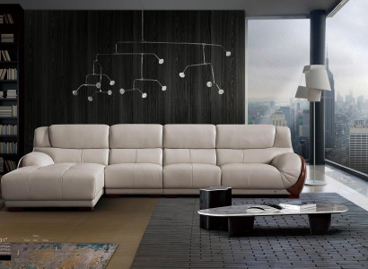Eck Sofa Leder Polster Sitz Eck Couch Garnitur Wohn Zimmer Landschaft