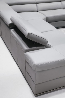 Ledersofa Couch Wohnlandschaft Ecksofa Eck Garnitur Design Modern Sofa 1530B
