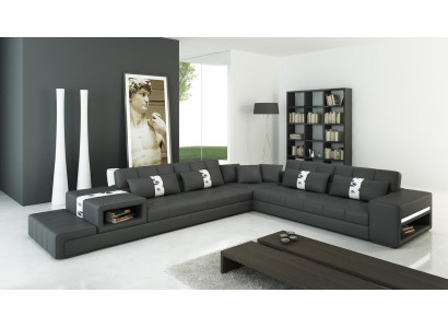 Ledersofa Couch Wohnlandschaft Ecksofa Eck Garnitur Design Sofa Modern