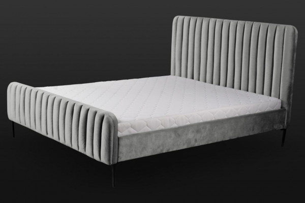 Graue Doppel Schlafzimmer Möbel Design elegant Stoff Hotel Einrichtung