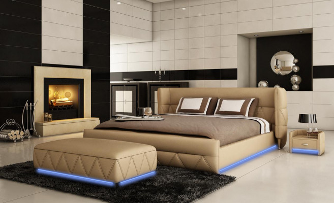 Modernes Design Bett Hotel XXL Betten Luxus Stil Doppel Leder 140 160 180x200cm