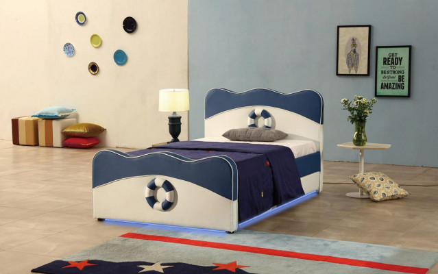 Kinderbett Bett Polster Betten Luxus Hotel Jugend 3D XXL Big 120 / 150x200cm Neu