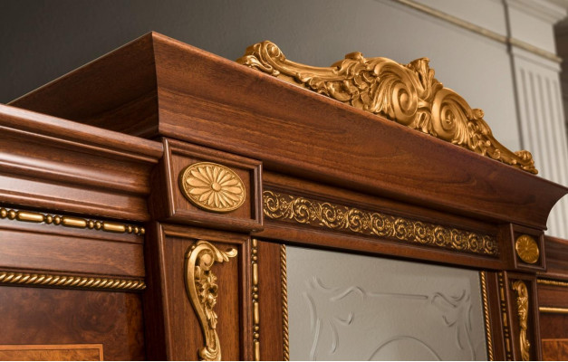 Barock Rokoko Luxus Set Betten Sets Nachttisch Kleiderschrank 7 tlg.Schlafzimmer