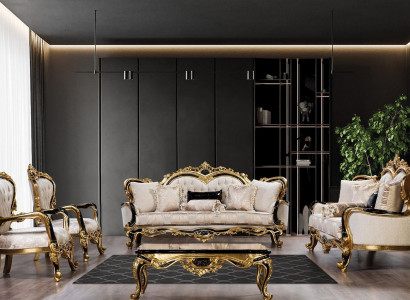 Sofa Chesterfield Barock Couch 5tlg Set Sofagarnitur 3+3+1+1 Sitz Couchtisch