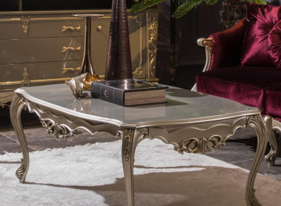 Silberner Couchtisch Kaffeetisch Design Tisch Wohnzimmer Tische