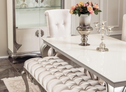 Hocker Sitz Bänke Design Textil Stoff Wohnzimmer Bank Luxus Chesterfield