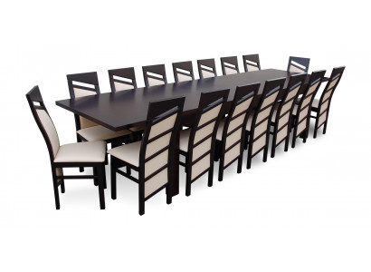 Design Esszimmer Garnitur Stuhl Set Tisch + 12Stühle Essgarnituren Tische Holz