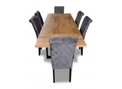 Modern Esstisch Tisch Holz Esszimmer Garnitur 6x Stuhl Set Stühle 7 tlg Set neu
