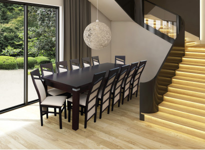 Design Esszimmer Garnitur Stuhl Set Tisch + 12 Stühle Essgarnituren
