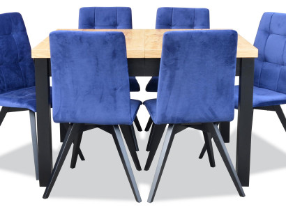 Gruppe Esszimmer Polster Stuhl Möbel Garnitur Design 7tlg. Set Tisch + 6 Stühle