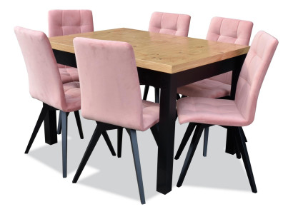 Luxus Esszimmer Gruppe Garnitur Design 7tlg.Tisch + 6 Stühle Lehnstühle Möbel
