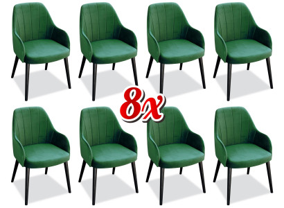 Esszimmer Stühle Stoff Set 8x Sessel Stuhl Designer Holz Textil Polster Stühle