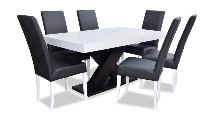 Esszimmer Set Vitrine Esstisch 6x Stuhl Garnitur Tisch Gruppe 7tlg. Set Modern