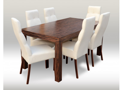 Designer Esstisch Tisch mit 6 Stühlen Esszimmer Gruppe Stuhl Tische