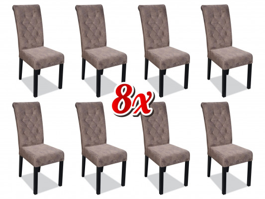 Mehrfarbige Chesterfield x8 Stühle Designer Luxus Sessel Polsterstühle Lehnstühle