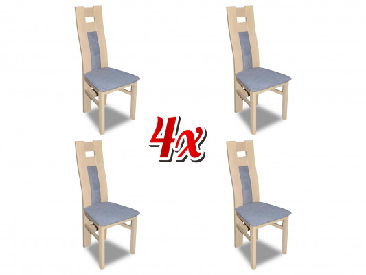 Gruppe Sitz Polster Lehn Stühle Garnitur Holz Massiv Luxus Sessel Set 4x Stuhl