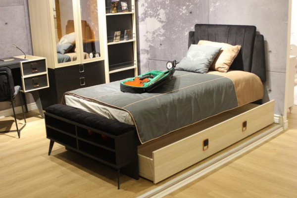 Modern Komplett Jugendzimmer Kinderzimmer Set Bett Kleiderschrank Bücherregal