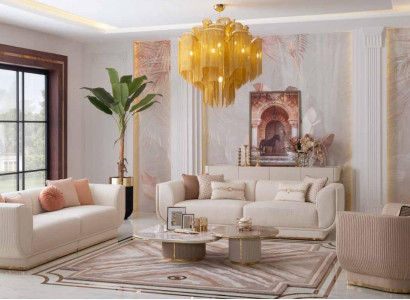 Sofagarnitur 3+3+1 Sitz Couch Sitzpolster Design Luxus Möbel Neu