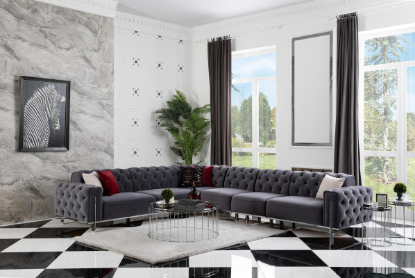 Chesterfield Eckgarnitur Eckcouch Sofa Couch Polster Ecksofa Möbel