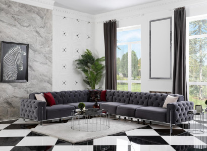 Chesterfield Eckgarnitur Eckcouch Sofa Couch Polster Ecksofa Möbel