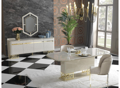 Luxus Esszimmer Set Esstisch mit 4x Lehnstuhl Essgruppe Essgarnitur Stuhlgruppe