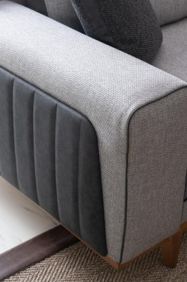 Duosofa aus Stoff Couch Polster Gemütliche Stoff-Couch Zweisitz-Stoffsitzbank