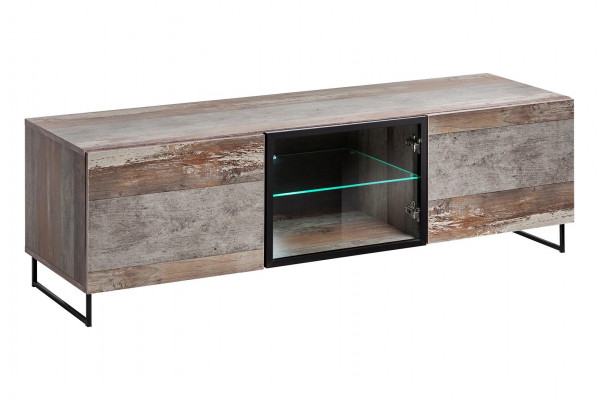 Design Wohnwand TV-Ständer 2x Vitrine rtv Lowboard Einrichtung Set 5 tlg