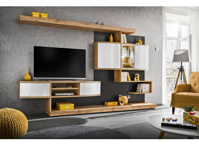 Braun Wohnwand Einrichtung Luxus Wohnzimmer Designer TV-Ständer Möbel Neu
