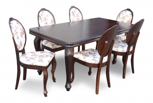 Designer Tisch + 6 Stühle Garnituren Komplett Wohnzimmer Esszimmer