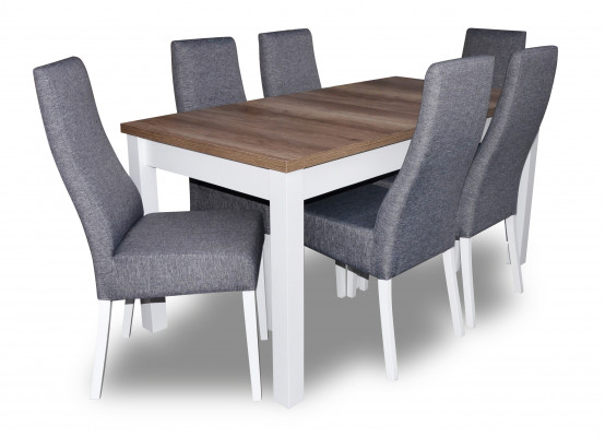 Design Tisch + 6 Stühle Esszimmer Garnitur Stuhl Set Essgarnituren Tische