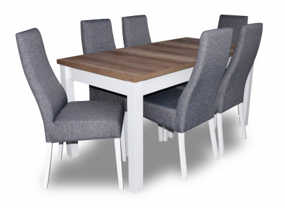 Design Tisch + 6 Stühle Esszimmer Garnitur Stuhl Set Essgarnituren Tische