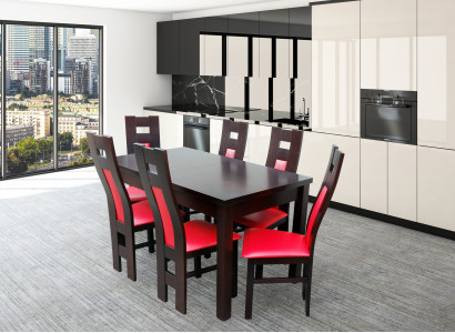 Design Esszimmer Garnitur Stuhl Set Tisch + 6 Stühle Essgarnituren Tische