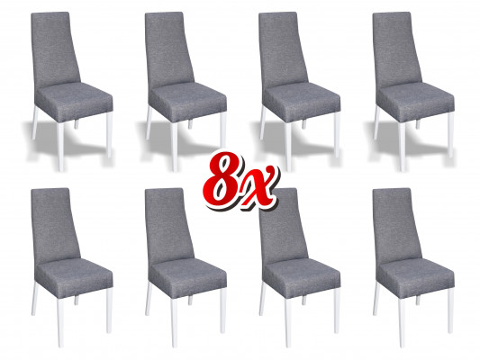 Esszimmer 8x Stühle Stuhl Set Sessel Küche Neu Design Polster Leder Textil Möbel