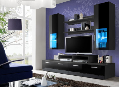 Wohnwand Holz Stil Modern Luxus Wohnzimmer Möbel Wandschrank Komplett