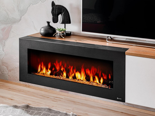 Wohnzimmer TV Ständer mit Kamin Wohnwand Wandregal Holz Möbel Neu