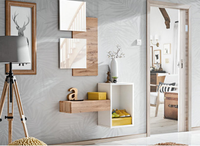 Flur Garderobe Möbel Moderne Design Wand Einrichtung Holz neu Diele