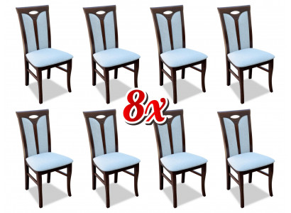 Lehnstuhl Garnitur Stühle Gastro Esszimmer Textil Stoff Set 8x Design Stuhl Holz