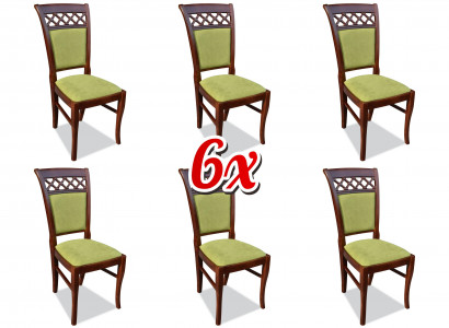 Esszimmer Stühle Holz Design Sessel Polster Set 6x Stühle Stuhl Textil Gruppen