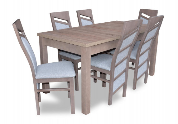 Set Esstisch 6x Stühle Lehn Stuhl Garnitur Tische Esszimmer Gruppe 7tlg. Holz