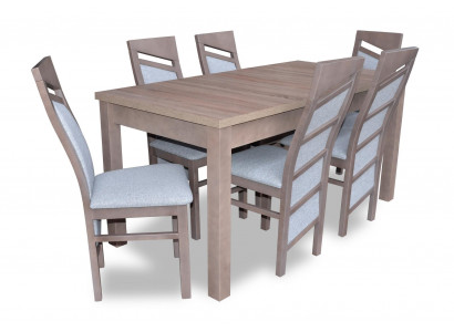Set Esstisch 6x Stühle Lehn Stuhl Garnitur Tische Esszimmer Gruppe 7tlg. Holz