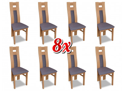 Garnitur Komplett 8x Designer Stuhl Set Esszimmer Lehn Polster Sitz Stühle Stoff