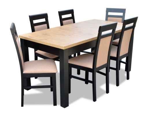 Esstisch + 6x Stühle Esszimmer Garnitur Designer Holz Klassische Set