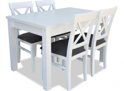 Design Holz Esszimmer Set Tisch 4x Lehn Stühle Set Garnitur Polster 5tlg Lehn