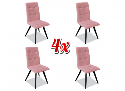 Stuhl Set 4x Stühle Textil Polster Lehn Massiv Holz Esszimmer Sitz Möbel Holz