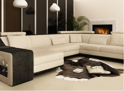 Moderne Wohnlandschaft Polster Ecksofa Sofa Couch Eck Garnitur Textil